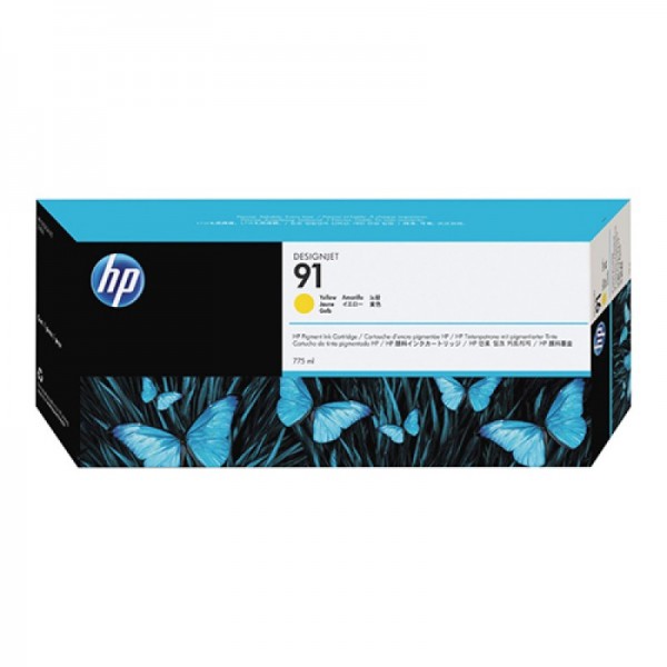 HP 91 Yellow 775 Ml Ink Cartridge Ink Cartridge Used With The DesignJet  Z6100 Photo Printers.