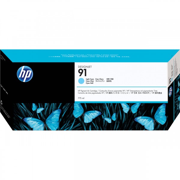 HP 91 Light Cyan 775 Ml Ink Cartridge Ink Cartridge Used With The DesignJet  Z6100 Photo Printers.