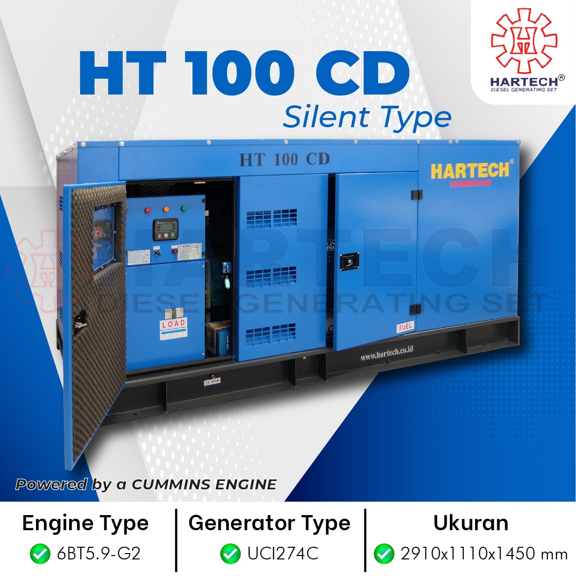 GENSET HT-100 CD CUMMINS 100 KVA SILENT TYPE